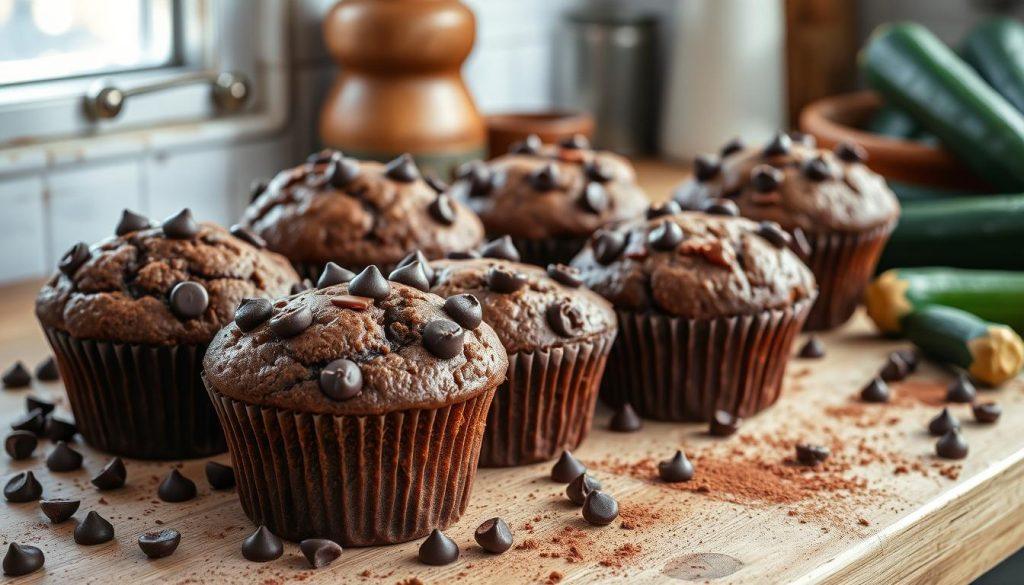 chocolate courgette muffins